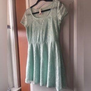 No Boundaries Mint Lace Fit & Flare Girls Dress